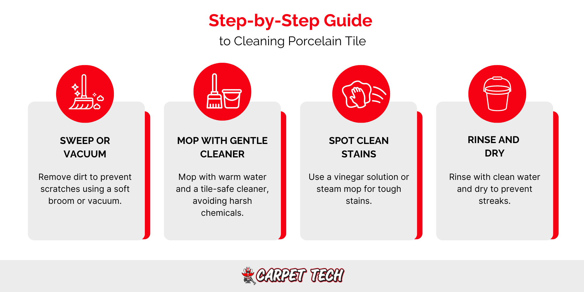 how to clean porcelain tile