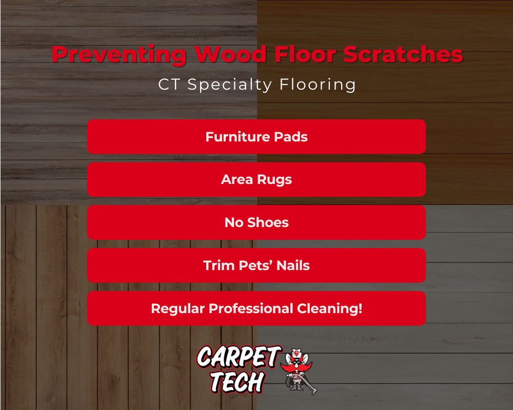 Preventing wood scratches on hardwood floor infographic