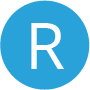 The letter R inside a blue circle