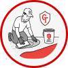 Person performing CPR with first aid symbols