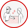 Handshake between two people with sparkles