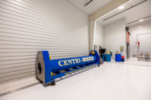 Blue CENTRI-MAXX industrial centrifuge in clean facility