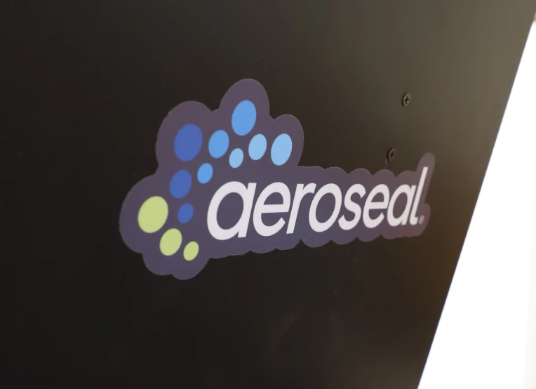 Aeroseal logo on dark surface